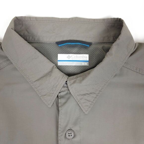 Columbia Kestrel Trail II UPF 50 Button Down Short Sleeve Shirt Gray Mens Medium - Picture 2 of 9